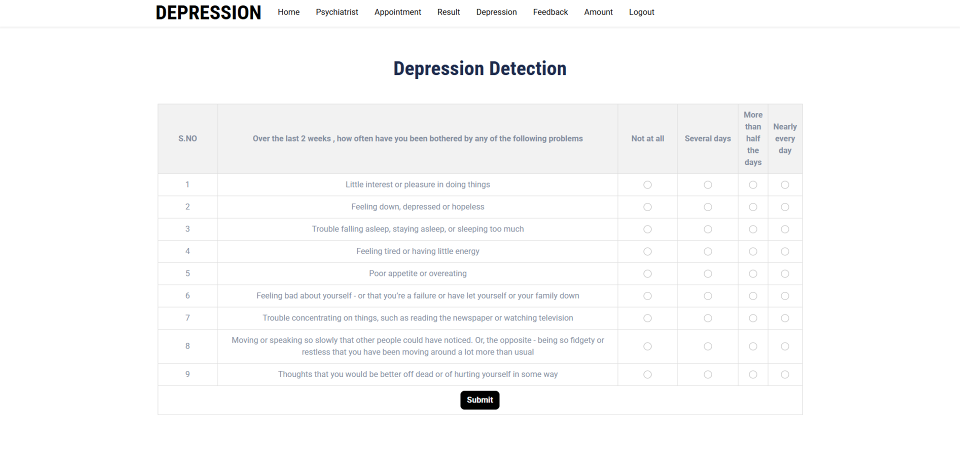 Depression Detection Screenshot 2